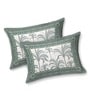 Green Floral 120 TC Cotton Queen Sized Bedsheet with 2 Pillow Cover
