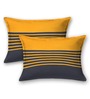 Mustard Geometric 120 TC Cotton Queen Sized Bedsheet with 2 Pillow Cover