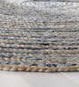 Grey Jute Solid 48 x 48 Inches Hand Woven Round Carpet
