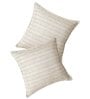 Grey Jute Stripes 18x18 inches  Large Cushion Covers  (2Pcs)