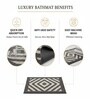 Grey Geometric Microfiber 24X16 Inches Anti-Skid Door Mat