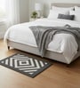 Grey Geometric Microfiber 24X16 Inches Anti-Skid Door Mat