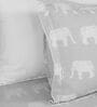 Grey Mandala Elephant Print 210 TC 100% Cotton Superking Bedsheet with 2 Pillow Covers