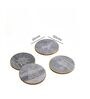 Grey Marble Coasters Brass Ring Christmas Theme (Set Of 4)