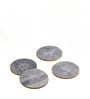 Grey Marble Coasters Brass Ring Christmas Theme (Set Of 4)