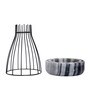 Grey Marble With Black Metal Web Desk Pot
