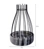Grey Marble With Black Metal Web Desk Pot