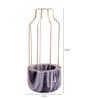 Grey Marble With Gold Metal Mesh Desk Pot