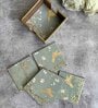 Grey Bird Combo Tissue Box Holder with  Set of 6 Coaster Set