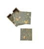 Grey Bird Combo Tissue Box Holder with  Set of 6 Coaster Set