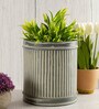 Grey Metal  Desk Pot Set of 1