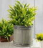 Grey Metal  Desk Pot Set of 1