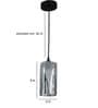 Bezel Powell Grey Glass Hanging Light
