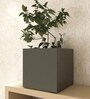 Grey Metal Minimalist Large Square Planter