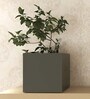 Grey Metal Minimalist Large Square Planter