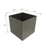 Grey Metal Minimalist Small Square Planter