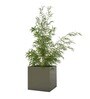 Grey Metal Minimalist Small Square Planter
