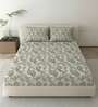 Grey Metro 186 TC Cotton Double Bedsheet With 2 Pillow Covers