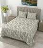 Grey Metro 186 TC Cotton King Bedsheet With 2 Pillow Covers
