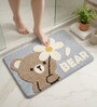 Grey Microfiber 23X15 Inches Anti-Skid Bath Mat