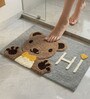 Grey Microfiber 23X15 Inches Anti-Skid Bath Mat