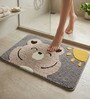 Grey Microfiber 23X15 Inches Anti-Skid Bath Mat
