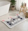 Grey Microfiber 23X15 Inches Anti-Skid Bath Mat
