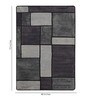 Grey Geometric Microfibre 4 ft x 6 ft Machine Made Carpet