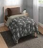 Grey Microfiber Floral 80 GSM Single Bed Dohar
