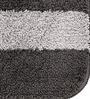 Grey Geometric  Microfibre 16x24 Inches AntiSkid Bath Mat (Set of 2)