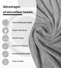 Grey Microfiber Solid 450 GSM Bath Towel