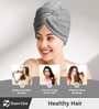 Grey Microfiber Solid 500 GSM Hair Wrap Towel (2Pcs)