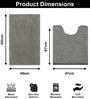 Grey Microfibre 16x24 Inches Lightweight Bath Mat