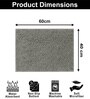 Grey Microfibre 16x24 Inches Lightweight Bath Mat