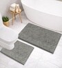 Grey Microfibre 18x30 Inches Lightweight Bath Mat
