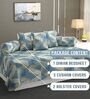 Grey Microfibre 240 TC 6 Pcs Diwan Set