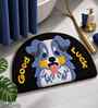 Black Good Luck Dog Microfibre 24X16 Inches Anti-Skid Bath Mat
