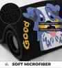 Black Good Luck Dog Microfibre 24X16 Inches Anti-Skid Bath Mat
