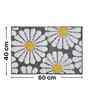 Grey Floral Microfibre 24X16 Inches Anti-Skid Bath Mat