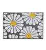 Grey Floral Microfibre 24X16 Inches Anti-Skid Bath Mat