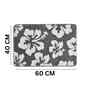 Grey Floral Microfibre 24X16 Inches Anti-Skid Bath Mat