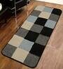 Grey Microfibre Geometric Runners 4 X 2 Feet Bedside Runner