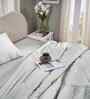 Grey Microfibre Solid 100 GSM Double Bed Quilt