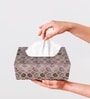 Grey N Gold Printed Resin Tissue Box