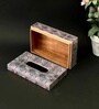 Grey N Gold Printed Resin Tissue Box