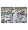 Grey Non Wooven Paper 3D Mother Mary And Children Mural Wallpaper