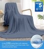 Grey Nylon Solid 180 GSM Reversible Single Blanket