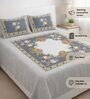 Grey Panel Design 180 TC Cotton King Bedhseet 2 pillow covers