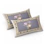 Grey Panel Design 180 TC Cotton King Bedhseet 2 pillow covers