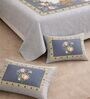 Grey Panel Design 180 TC Cotton King Bedhseet 2 pillow covers
